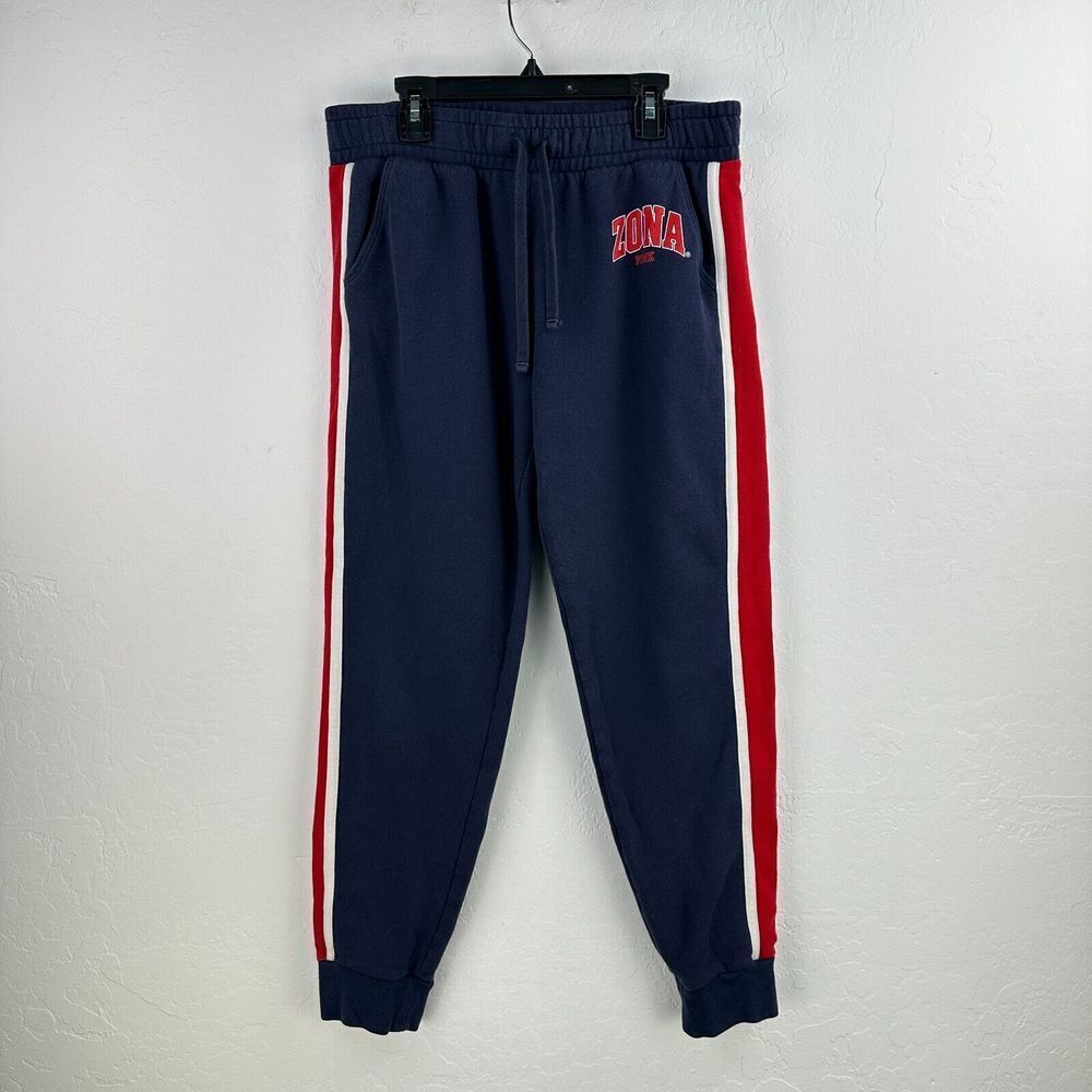 PINK Victoria's Secret Jogger Pants Womens Medium Blue Red University of Arizona